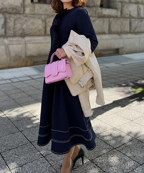 ST.ROONEY(セントルーニー)の「フリルステッチワンピース【低身長・小柄女性向け】(ワンピース・レディース・ブラック/ベージュ/ネイビー・XS)」の15枚目の写真