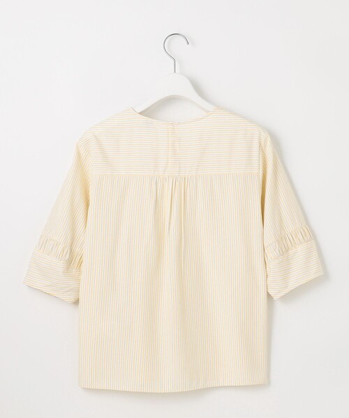 J.PRESS(ジェイプレス)の「【WEB限定・洗える】ストライプ キーネック ブラウス(シャツ/ブラウス・レディース・サックスブルー系1/イエロー系1・T13/T15)」の9枚目の写真