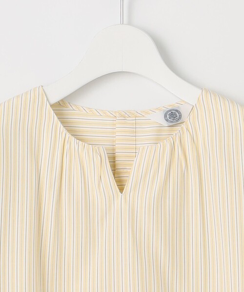 J.PRESS(ジェイプレス)の「【WEB限定・洗える】ストライプ キーネック ブラウス(シャツ/ブラウス・レディース・サックスブルー系1/イエロー系1・T13/T15)」の10枚目の写真