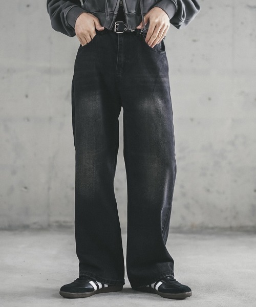 Shoowtime(ショウタイム)の「Vintage Wash Straight Denim Pants / ビンテージウォッシュストレートデニムパンツ(デニムパンツ・メンズ・ライトブルー/ブルー系/ブラック系・X-LARGE/LARGE/MEDIUM/SMALL)」の16枚目の写真