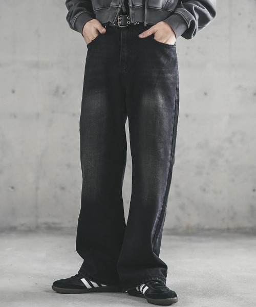 Shoowtime(ショウタイム)の「Vintage Wash Straight Denim Pants / ビンテージウォッシュストレートデニムパンツ(デニムパンツ・メンズ・ライトブルー/ブルー系/ブラック系・X-LARGE/LARGE/MEDIUM/SMALL)」の17枚目の写真