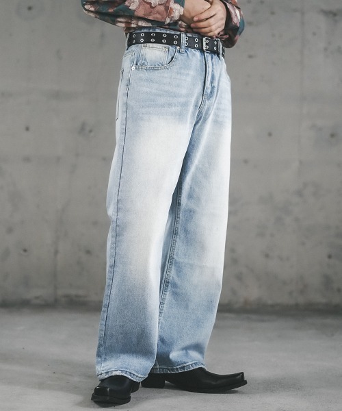 Shoowtime(ショウタイム)の「Vintage Wash Straight Denim Pants / ビンテージウォッシュストレートデニムパンツ(デニムパンツ・メンズ・ライトブルー/ブルー系/ブラック系・X-LARGE/LARGE/MEDIUM/SMALL)」の10枚目の写真