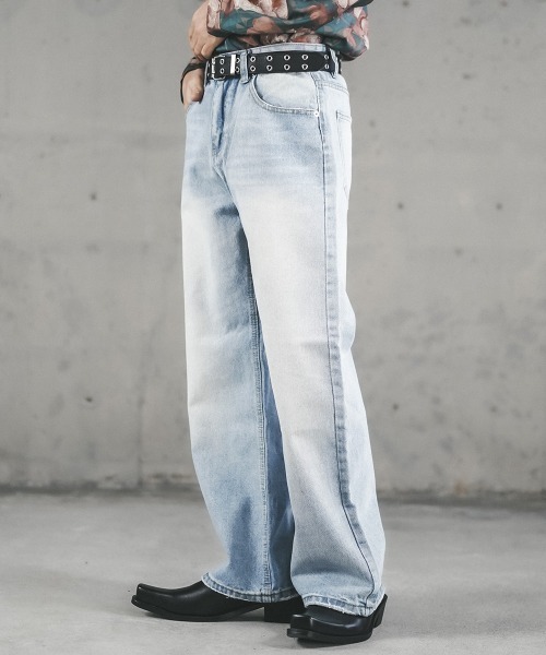Shoowtime(ショウタイム)の「Vintage Wash Straight Denim Pants / ビンテージウォッシュストレートデニムパンツ(デニムパンツ・メンズ・ライトブルー/ブルー系/ブラック系・X-LARGE/LARGE/MEDIUM/SMALL)」の12枚目の写真