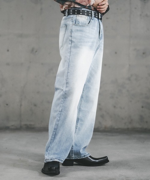 Shoowtime(ショウタイム)の「Vintage Wash Straight Denim Pants / ビンテージウォッシュストレートデニムパンツ(デニムパンツ・メンズ・ライトブルー/ブルー系/ブラック系・X-LARGE/LARGE/MEDIUM/SMALL)」の13枚目の写真