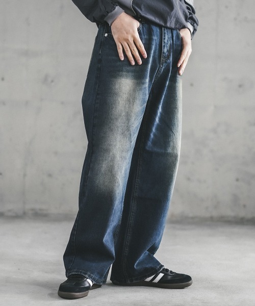 Shoowtime(ショウタイム)の「Vintage Wash Straight Denim Pants / ビンテージウォッシュストレートデニムパンツ(デニムパンツ・メンズ・ライトブルー/ブルー系/ブラック系・X-LARGE/LARGE/MEDIUM/SMALL)」の5枚目の写真