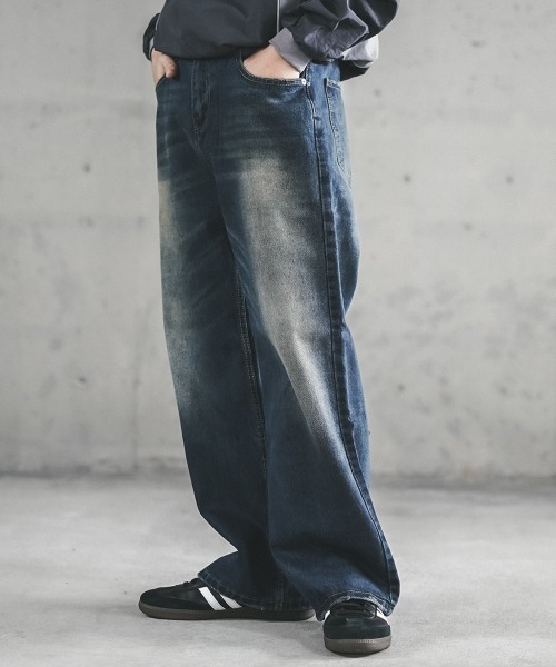 Shoowtime(ショウタイム)の「Vintage Wash Straight Denim Pants / ビンテージウォッシュストレートデニムパンツ(デニムパンツ・メンズ・ライトブルー/ブルー系/ブラック系・X-LARGE/LARGE/MEDIUM/SMALL)」の6枚目の写真
