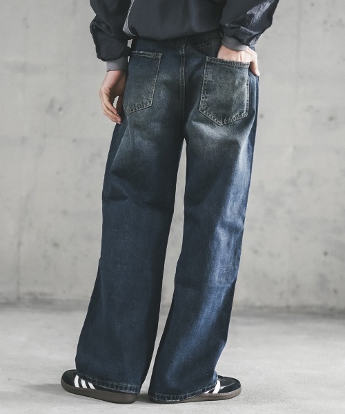 Shoowtime(ショウタイム)の「Vintage Wash Straight Denim Pants / ビンテージウォッシュストレートデニムパンツ(デニムパンツ・メンズ・ライトブルー/ブルー系/ブラック系・X-LARGE/LARGE/MEDIUM/SMALL)」の8枚目の写真