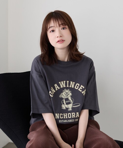 coen(コーエン)の「カレッジアニマルプリントTシャツ(Tシャツ/カットソー・メンズ・ホワイト/ネイビー/ブラック/ダークグレー・S/XL/L/M)」の17枚目の写真