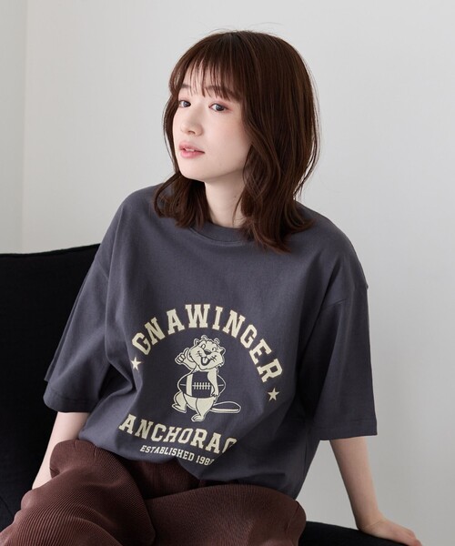 coen(コーエン)の「カレッジアニマルプリントTシャツ(Tシャツ/カットソー・メンズ・ホワイト/ネイビー/ブラック/ダークグレー・S/XL/L/M)」の19枚目の写真