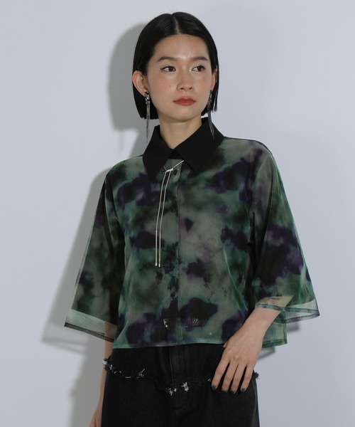 m2354 HARE ハレ 長袖 シャツ グリーン系 L セール】【SET UP対応】TOROMIシャツLS(HARE)（シャツ/ブラウス