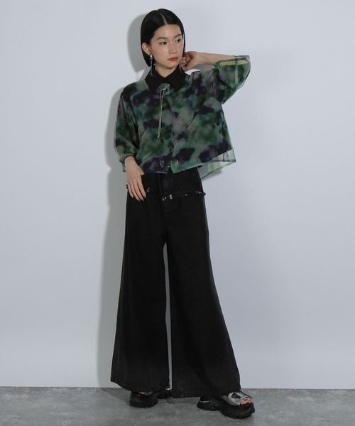 HARE（ハレ）の「スイサイガラシャツ(HARE)（シャツ/ブラウス・レディース・グリーン/ブルー・FREE）」の4枚目の写真