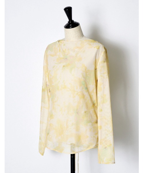 RUMCHE(ラムシェ)の「Crystal Flower Sheer Tops / クリスタルフラワーシアートップス(その他トップス・レディース・ネイビー/イエロー・FREE)」の4枚目の写真