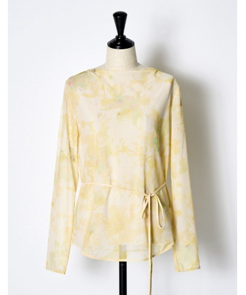 RUMCHE(ラムシェ)の「Crystal Flower Sheer Tops / クリスタルフラワーシアートップス(その他トップス・レディース・ネイビー/イエロー・FREE)」の6枚目の写真