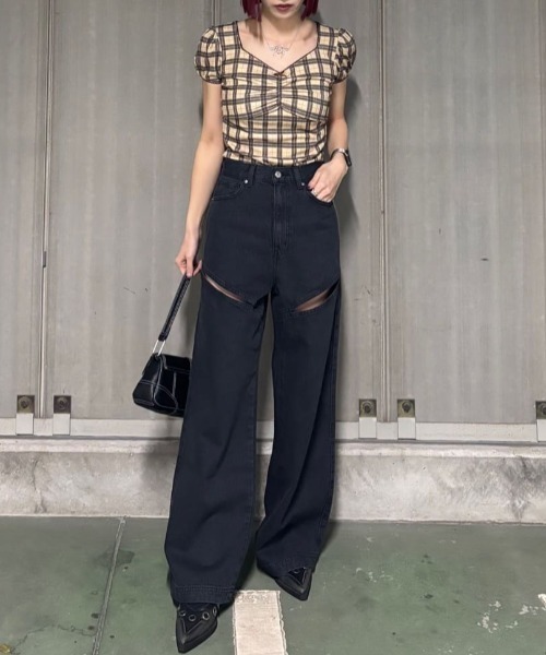 SLY J/W HOLE TUCK PTジャスト ウエスト ホールタックパンツ セール】J/W HOLE TUCK PT ジャスト ウエスト ホール タック