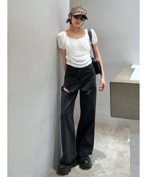 パンツ SLY J/W HOLE TUCK PT-E セール】J/W HOLE TUCK PT-E ジャストウエスト ホール タック
