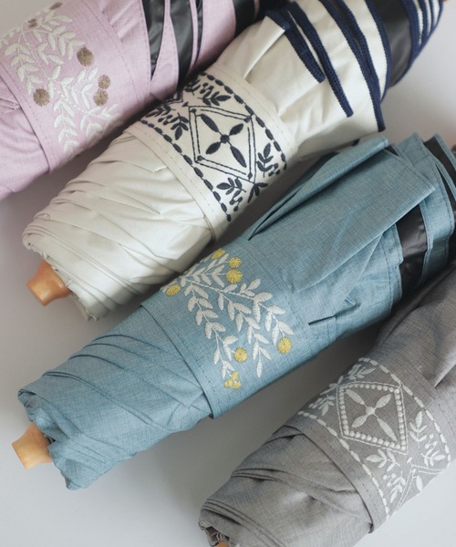 幾何学模様刺しゅうミニ日傘（折りたたみ傘）｜studio CLIP