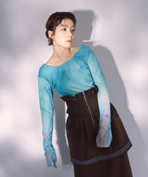 THE GOODLAND MARKET | cwtch　BACKOPEN l/S PRINT T-SHIRTS(Tシャツ/カットソー)