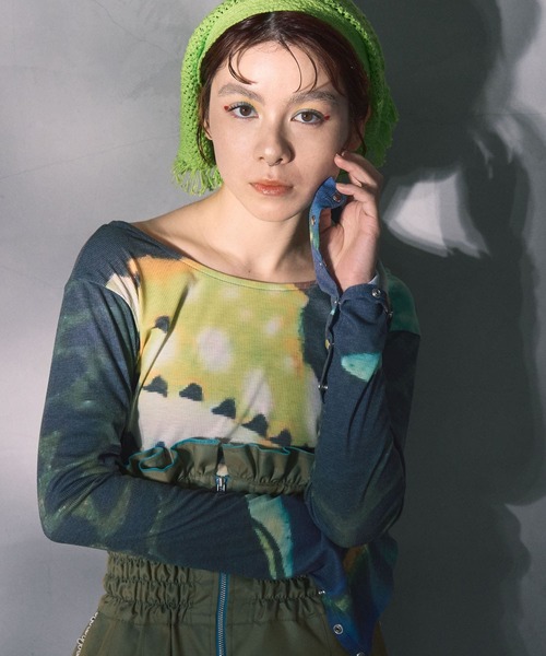 THE GOODLAND MARKET（ザグッドランドマーケット）の「cwtch　BACKOPEN l/S PRINT T-SHIRTS（Tシャツ/カットソー・レディース・ブルー系その他/ホワイト系その他・FREE）」の10枚目の写真