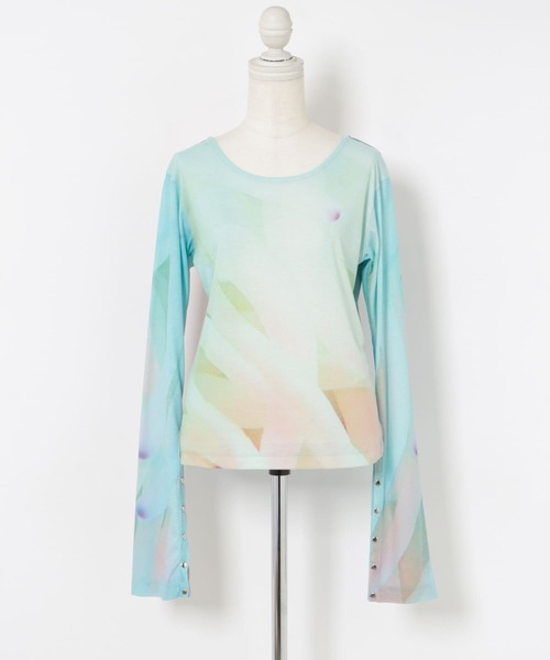 THE GOODLAND MARKET（ザグッドランドマーケット）の「cwtch　BACKOPEN l/S PRINT T-SHIRTS（Tシャツ/カットソー・レディース・ブルー系その他/ホワイト系その他・FREE）」の17枚目の写真