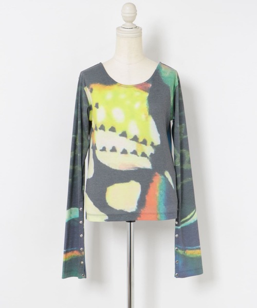 THE GOODLAND MARKET（ザグッドランドマーケット）の「cwtch　BACKOPEN l/S PRINT T-SHIRTS（Tシャツ/カットソー・レディース・ブルー系その他/ホワイト系その他・FREE）」の19枚目の写真