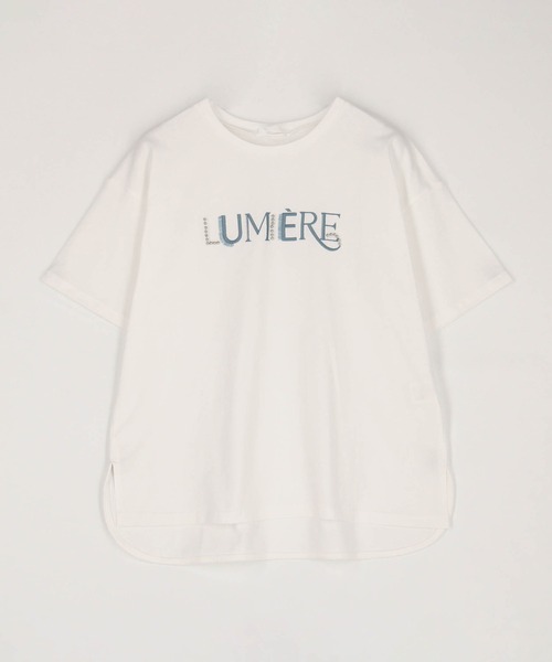 NICOLE white（ニコルホワイト）の「刺繍Tシャツ（Tシャツ/カットソー・レディース・ブラック/グレー/オフホワイト・FREE）」の5枚目の写真