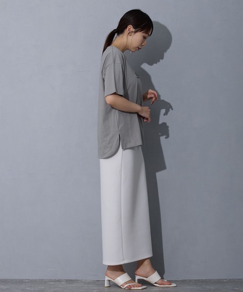 NICOLE white（ニコルホワイト）の「刺繍Tシャツ（Tシャツ/カットソー・レディース・ブラック/グレー/オフホワイト・FREE）」の14枚目の写真