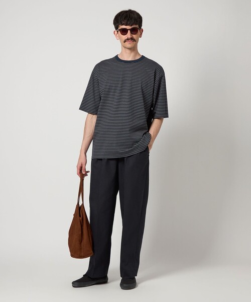 Steven Alan（スティーブンアラン）の「＜Steven Alan＞ オーガニックコットン ボーダー ショートスリーブ Tシャツ NARROW（Tシャツ/カットソー・メンズ・ブラウン/ロイヤルブルー/ネイビー/ブラック/オフホワイト・S/M/L/XL）」の6枚目の写真