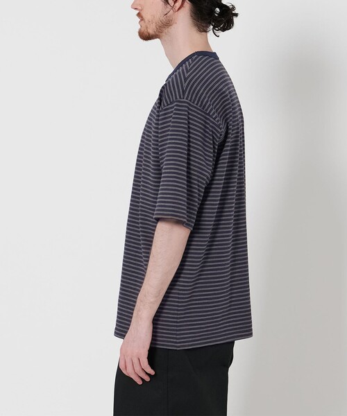 Steven Alan（スティーブンアラン）の「＜Steven Alan＞ オーガニックコットン ボーダー ショートスリーブ Tシャツ NARROW（Tシャツ/カットソー・メンズ・ブラウン/ロイヤルブルー/ネイビー/ブラック/オフホワイト・S/M/L/XL）」の16枚目の写真