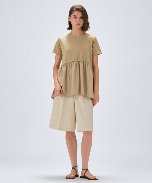 cloenc（クロエンス）の「【セットアップ／手洗い可】リネンブレンドハーフパンツ（その他パンツ・レディース・オフホワイト/ブラウン系/ライトグリーン/ダークグレー・01/02）」の22枚目の写真