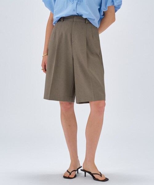 cloenc（クロエンス）の「【セットアップ／手洗い可】リネンブレンドハーフパンツ（その他パンツ・レディース・オフホワイト/ブラウン系/ライトグリーン/ダークグレー・01/02）」の13枚目の写真