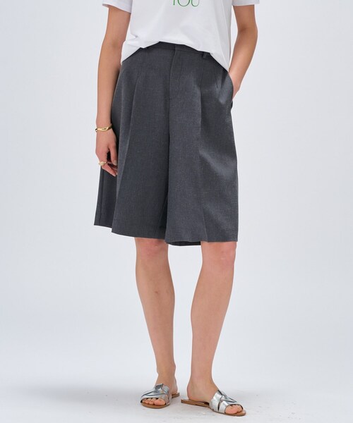 cloenc（クロエンス）の「【セットアップ／手洗い可】リネンブレンドハーフパンツ（その他パンツ・レディース・オフホワイト/ブラウン系/ライトグリーン/ダークグレー・01/02）」の18枚目の写真