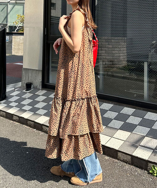 フリルネックティアードワンピース（ワンピース）｜CIAOPANIC（チャオ