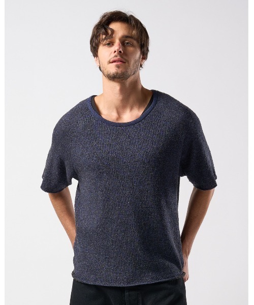 wjk（ダヴルジェイケイ）の「back pile　light H/S（ニット/セーター・メンズ・ネイビー/ブラック・SMALL/MEDIUM/LARGE/X-LARGE）」の3枚目の写真