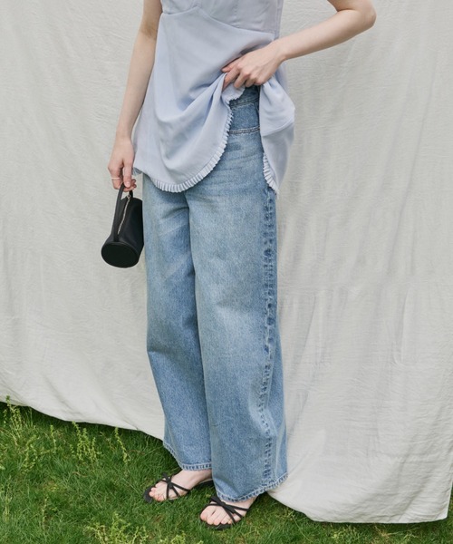 GIUNON（ジウノン）の「barrel leg vintage denim / バレルレッグヴィンテージデニム（デニムパンツ・レディース・ブルー・1/0）」の6枚目の写真