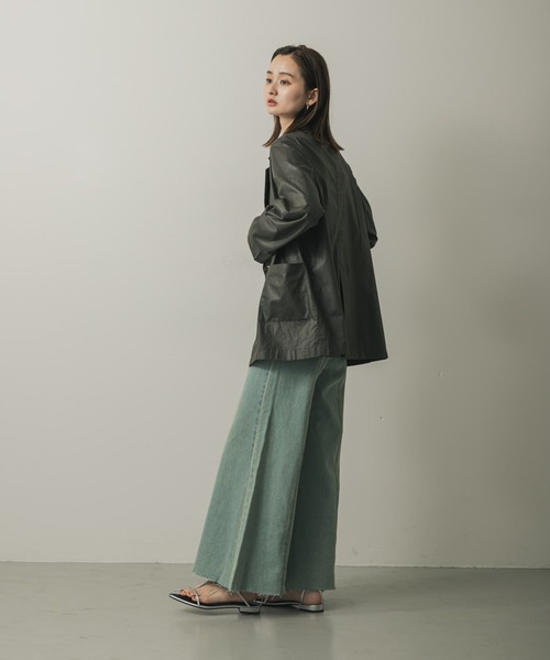 SENSE OF PLACE by URBAN RESEARCH（センスオブプレイスバイアーバンリサーチ）の「ルーズフレアデニム（デニムパンツ・レディース・ワンウォッシュ/グレー/ライトインディゴブルー・MEDIUM/SMALL）」の19枚目の写真