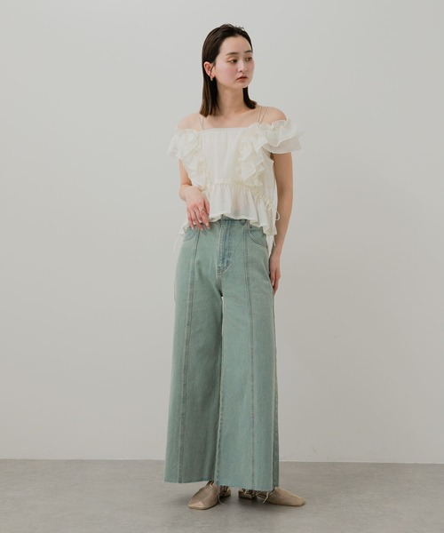 SENSE OF PLACE by URBAN RESEARCH（センスオブプレイスバイアーバンリサーチ）の「ルーズフレアデニム（デニムパンツ・レディース・ワンウォッシュ/グレー/ライトインディゴブルー・MEDIUM/SMALL）」の20枚目の写真