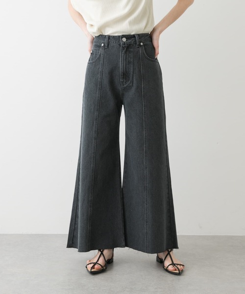 SENSE OF PLACE by URBAN RESEARCH（センスオブプレイスバイアーバンリサーチ）の「ルーズフレアデニム（デニムパンツ・レディース・ワンウォッシュ/グレー/ライトインディゴブルー・MEDIUM/SMALL）」の4枚目の写真