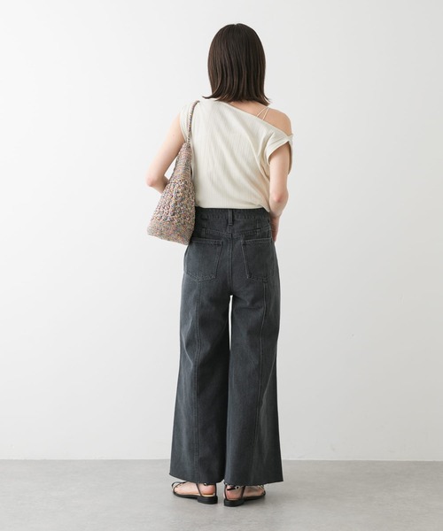 SENSE OF PLACE by URBAN RESEARCH（センスオブプレイスバイアーバンリサーチ）の「ルーズフレアデニム（デニムパンツ・レディース・ワンウォッシュ/グレー/ライトインディゴブルー・MEDIUM/SMALL）」の9枚目の写真