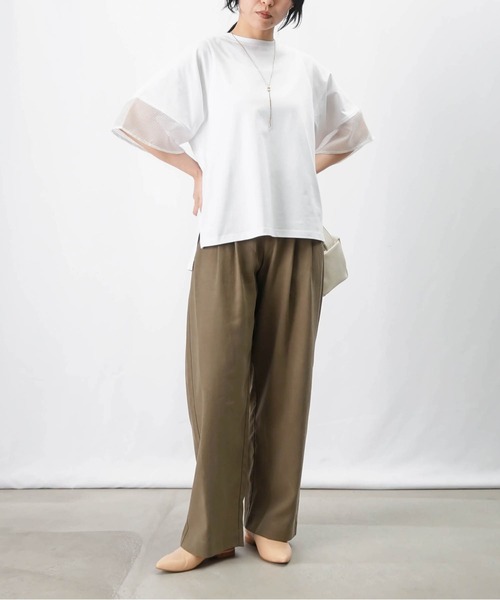 LUCA/LADY LUCK LUCA(ルカ/レディラックルカ)の「LC/LLL オーガンジー切替プルオーバー(Tシャツ/カットソー・レディース・ブラック/オレンジ/オフホワイト・FREE)」の7枚目の写真