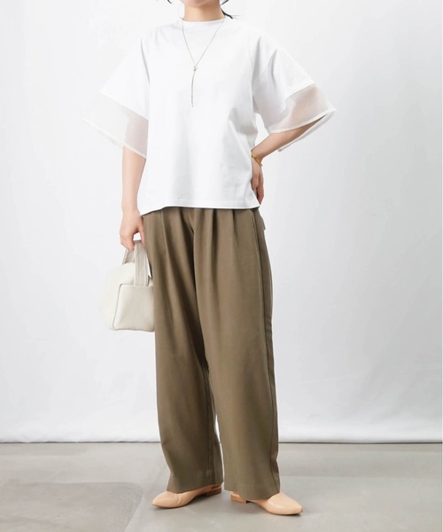 LUCA/LADY LUCK LUCA(ルカ/レディラックルカ)の「LC/LLL オーガンジー切替プルオーバー(Tシャツ/カットソー・レディース・ブラック/オレンジ/オフホワイト・FREE)」の10枚目の写真