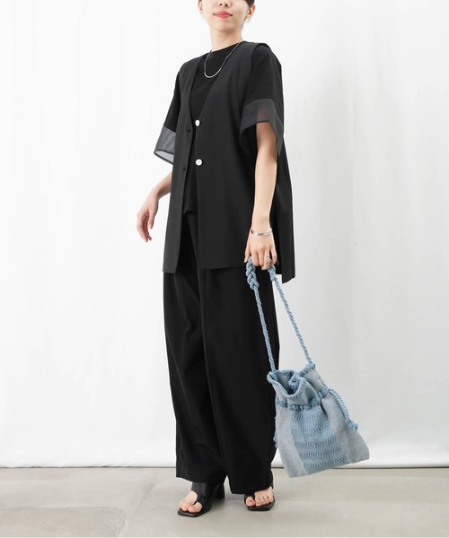 tシャツ LC/LLL オーガンジー切替プルオーバー レディース LADY LUCK LUCA tシャツ LC/LLL オーガンジー切替プルオーバー