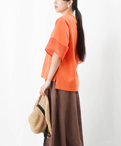 LUCA/LADY LUCK LUCA(ルカ/レディラックルカ)の「LC/LLL オーガンジー切替プルオーバー(Tシャツ/カットソー・レディース・ブラック/オレンジ/オフホワイト・FREE)」の20枚目の写真