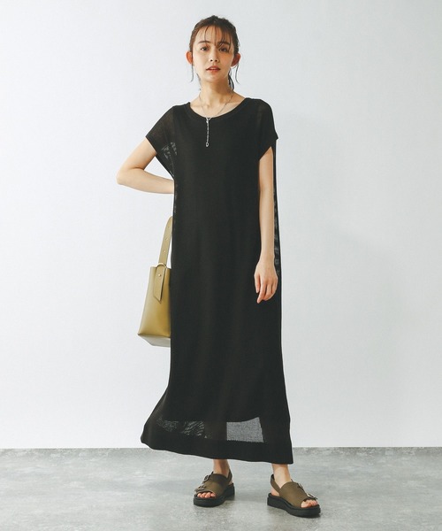 GLOBAL WORK（グローバルワーク）の「※2WAYメッシュSETワンピース/321490（ワンピース・レディース・グレイッシュベージュ/ブラック・MEDIUM/LARGE）」の3枚目の写真