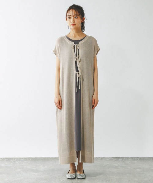 GLOBAL WORK（グローバルワーク）の「※2WAYメッシュSETワンピース/321490（ワンピース・レディース・グレイッシュベージュ/ブラック・MEDIUM/LARGE）」の17枚目の写真