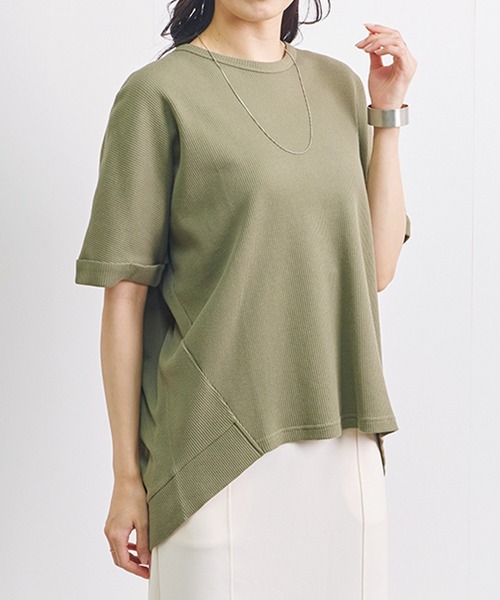 Fizz(フィズ)の「【Fizz/フィズ】 サーマルドルマンプルオーバー(Tシャツ/カットソー・レディース・ブラック/グレー/ホワイト/ライトカーキ・M)」の4枚目の写真