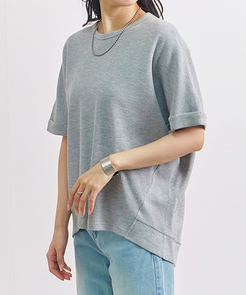 Fizz(フィズ)の「【Fizz/フィズ】 サーマルドルマンプルオーバー(Tシャツ/カットソー・レディース・ブラック/グレー/ホワイト/ライトカーキ・M)」の1枚目の写真