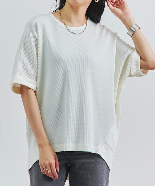 Fizz(フィズ)の「【Fizz/フィズ】 サーマルドルマンプルオーバー(Tシャツ/カットソー・レディース・ブラック/グレー/ホワイト/ライトカーキ・M)」の2枚目の写真