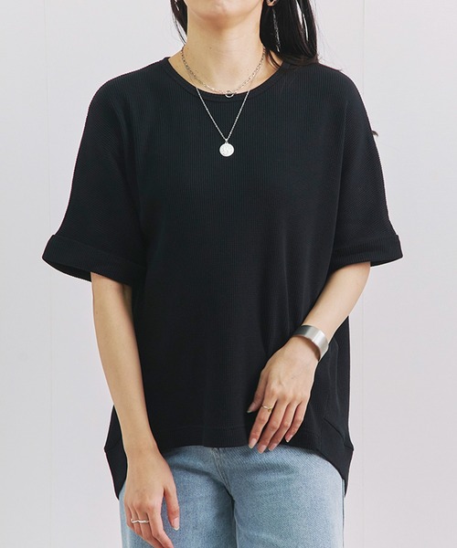 Fizz(フィズ)の「【Fizz/フィズ】 サーマルドルマンプルオーバー(Tシャツ/カットソー・レディース・ブラック/グレー/ホワイト/ライトカーキ・M)」の3枚目の写真