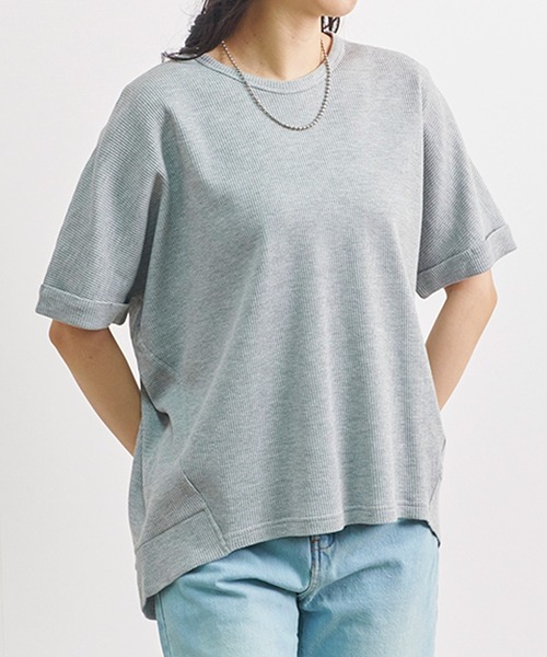 Fizz(フィズ)の「【Fizz/フィズ】 サーマルドルマンプルオーバー(Tシャツ/カットソー・レディース・ブラック/グレー/ホワイト/ライトカーキ・M)」の5枚目の写真