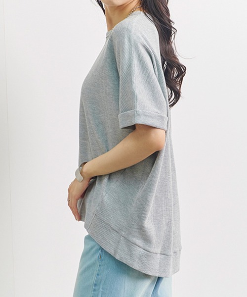 Fizz(フィズ)の「【Fizz/フィズ】 サーマルドルマンプルオーバー(Tシャツ/カットソー・レディース・ブラック/グレー/ホワイト/ライトカーキ・M)」の6枚目の写真